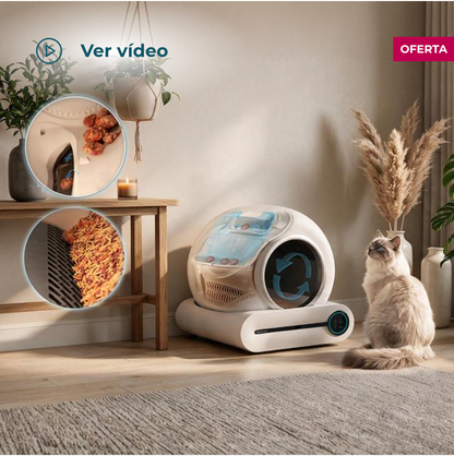 Pumba 8550 CleanKitty Smart. Arenero con autolimpieza, triple sistema de desodorización, control por wifi y pantalla, silencioso y seguro con sensor de infrarrojos.