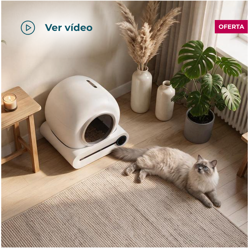 Pumba 8550 CleanKitty Smart. Arenero con autolimpieza, triple sistema de desodorización, control por wifi y pantalla, silencioso y seguro con sensor de infrarrojos.
