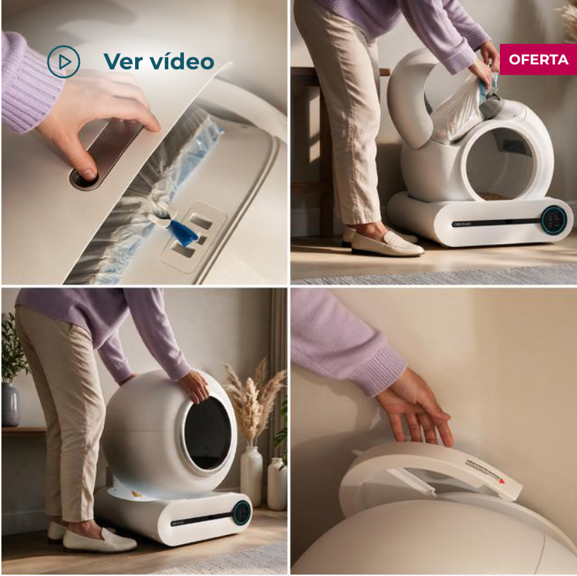 Pumba 8550 CleanKitty Smart. Arenero con autolimpieza, triple sistema de desodorización, control por wifi y pantalla, silencioso y seguro con sensor de infrarrojos.