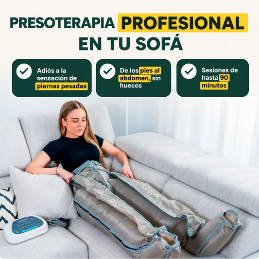 Airecover Med 8.0 – Presoterapia profesional de los pies al abdomen, en tu sofá