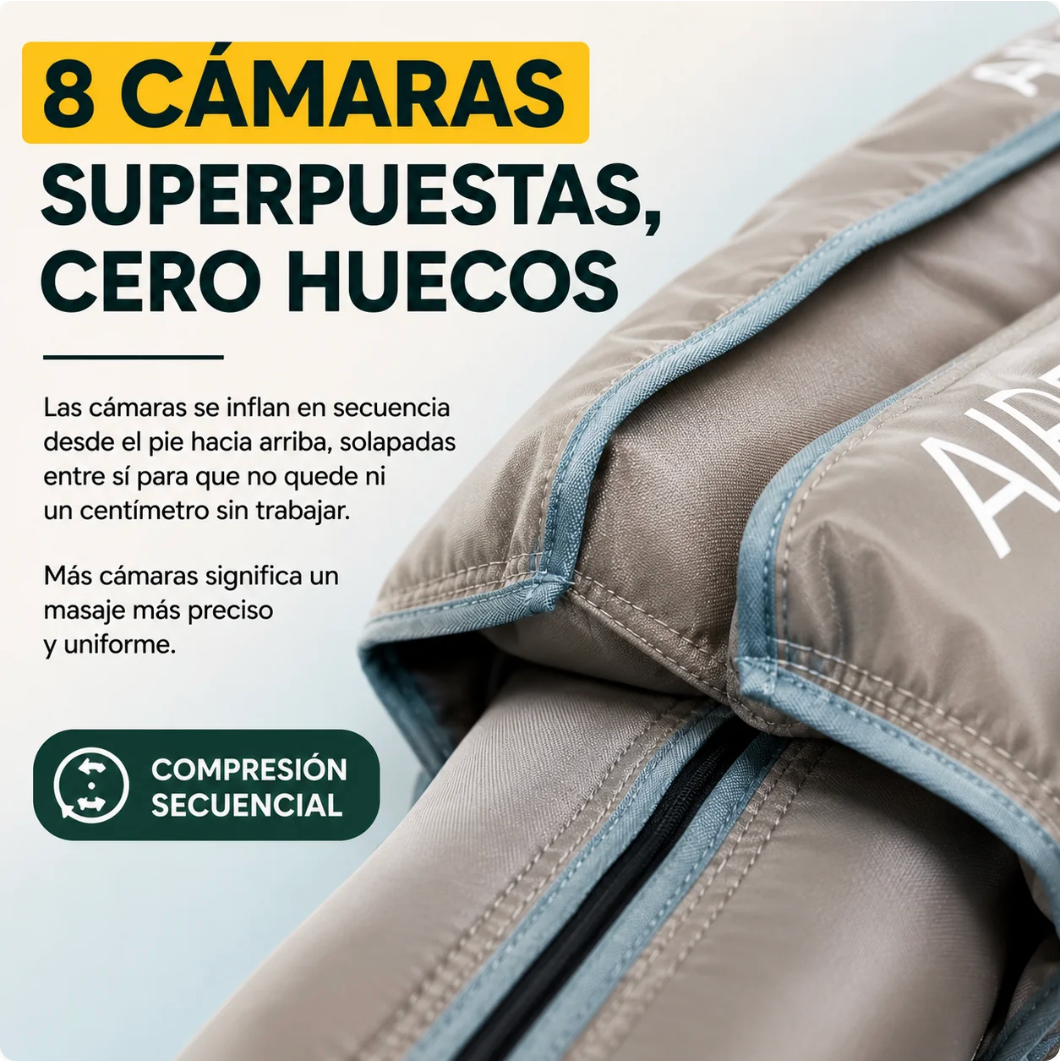Airecover Med 8.0 – Presoterapia profesional de los pies al abdomen, en tu sofá