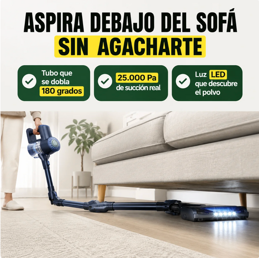 Aspiradora Inalámbrica PrettyCare W400 – Limpia en 5 segundos lo que antes te costaba 25 minutos