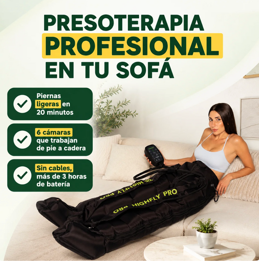 Highfly Pro – Presoterapia profesional para dejar de arrastrar las piernas
