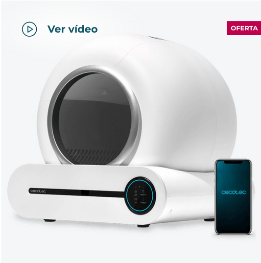 Pumba 8550 CleanKitty Smart. Arenero con autolimpieza, triple sistema de desodorización, control por wifi y pantalla, silencioso y seguro con sensor de infrarrojos.