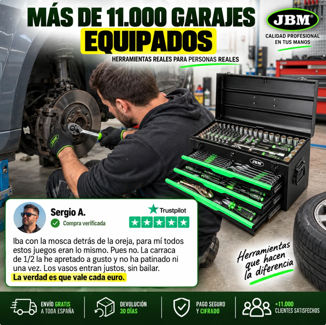 Caja de Herramientas JBM 143 Piezas – Tu taller entero en un solo cofre
