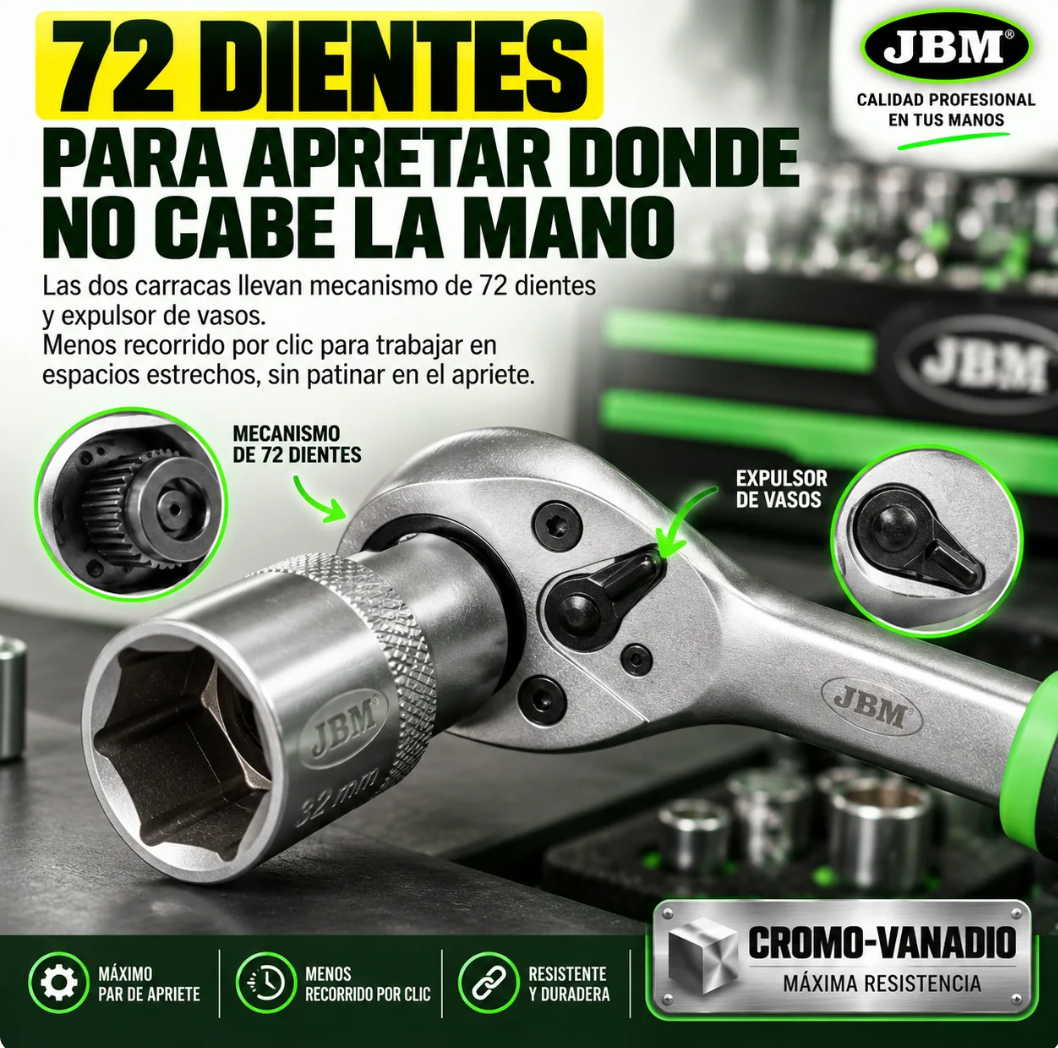 Caja de Herramientas JBM 143 Piezas – Tu taller entero en un solo cofre