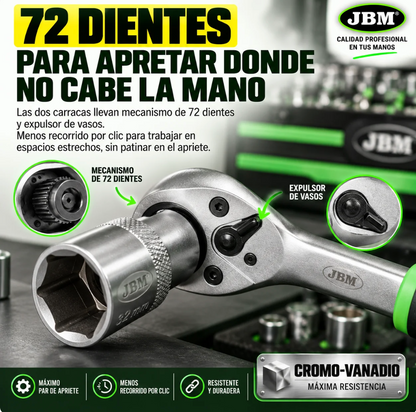 Caja de Herramientas JBM 143 Piezas – Tu taller entero en un solo cofre