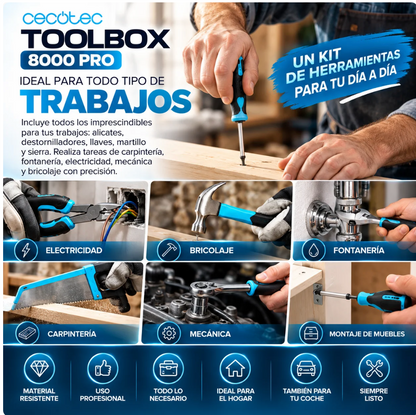 Toolbox 8000 Pro – Tu Taller Completo en un Maletín