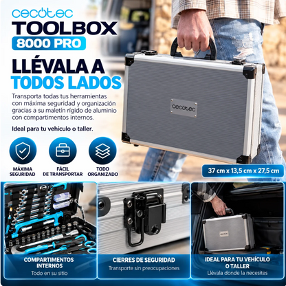 Toolbox 8000 Pro – Tu Taller Completo en un Maletín